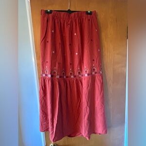 Elegant orange-rust colored Embroidered Skirt size 2xl new